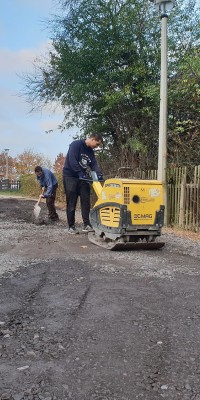 Groẞbaustelle an der Beachvolleyball-Anlage kurz vor der Fertigstellung - 20181020_084650_298efec59e4b694b7b87116236f941d0