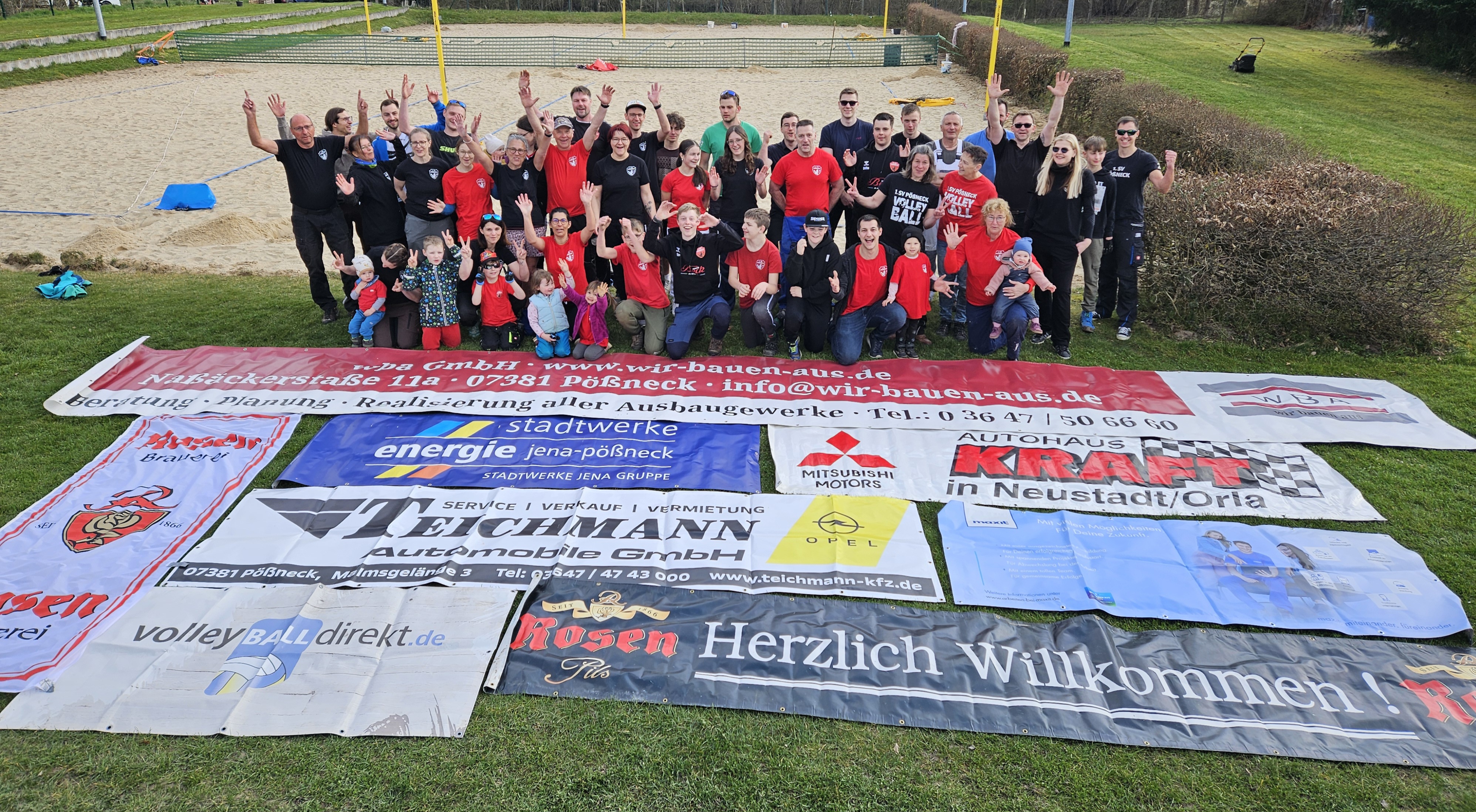 Beachaufbau und Trikottag