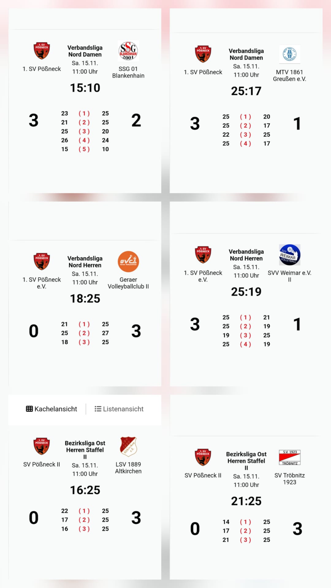Volleyball-Spieltag 15. November '25