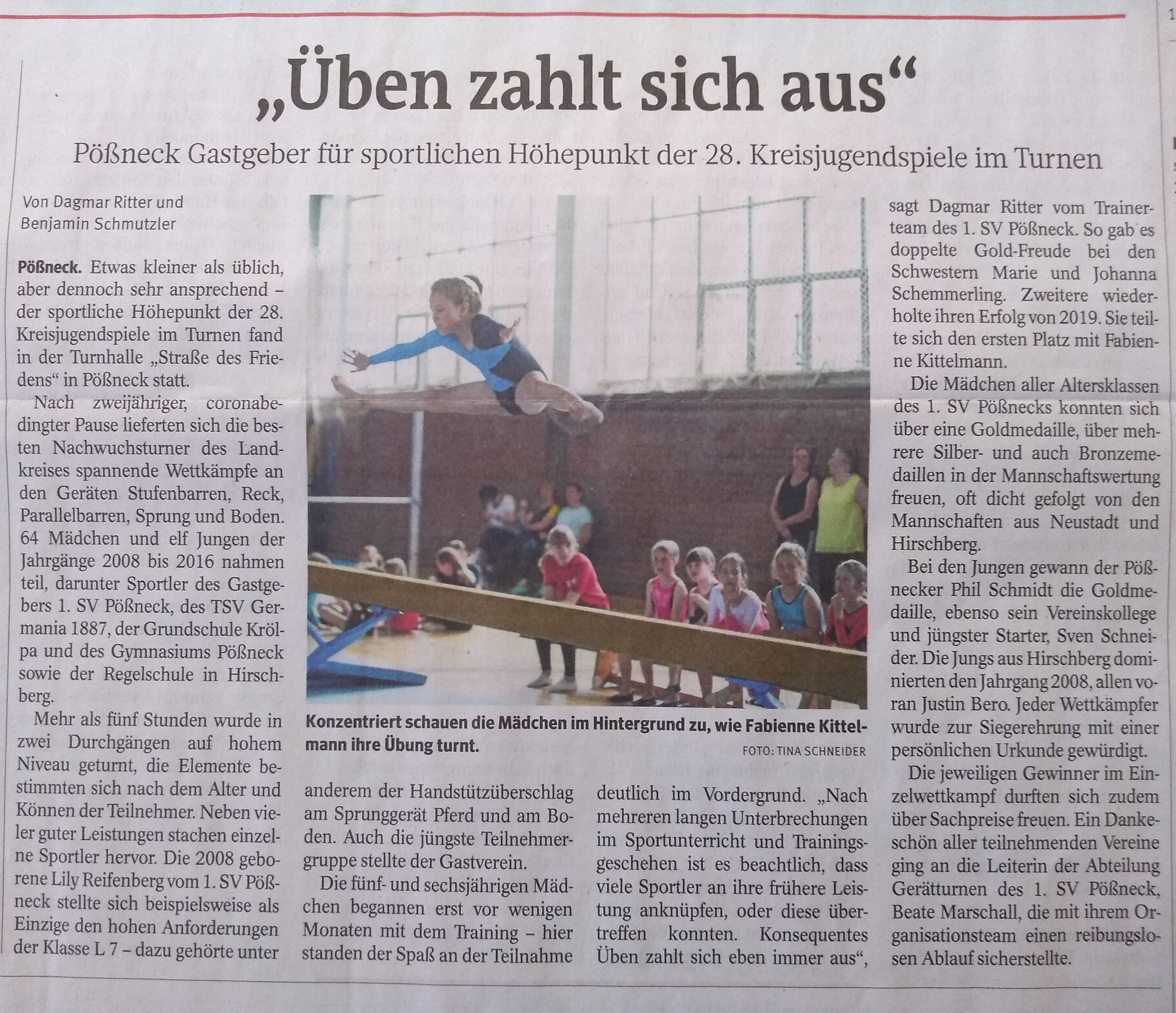 28. Kreisjugendspiele des Saale-Orla-Kreises im Gerätturnen 2022